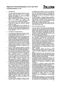 Verkaufsbedingungen Zollern GmbH & Co. KG